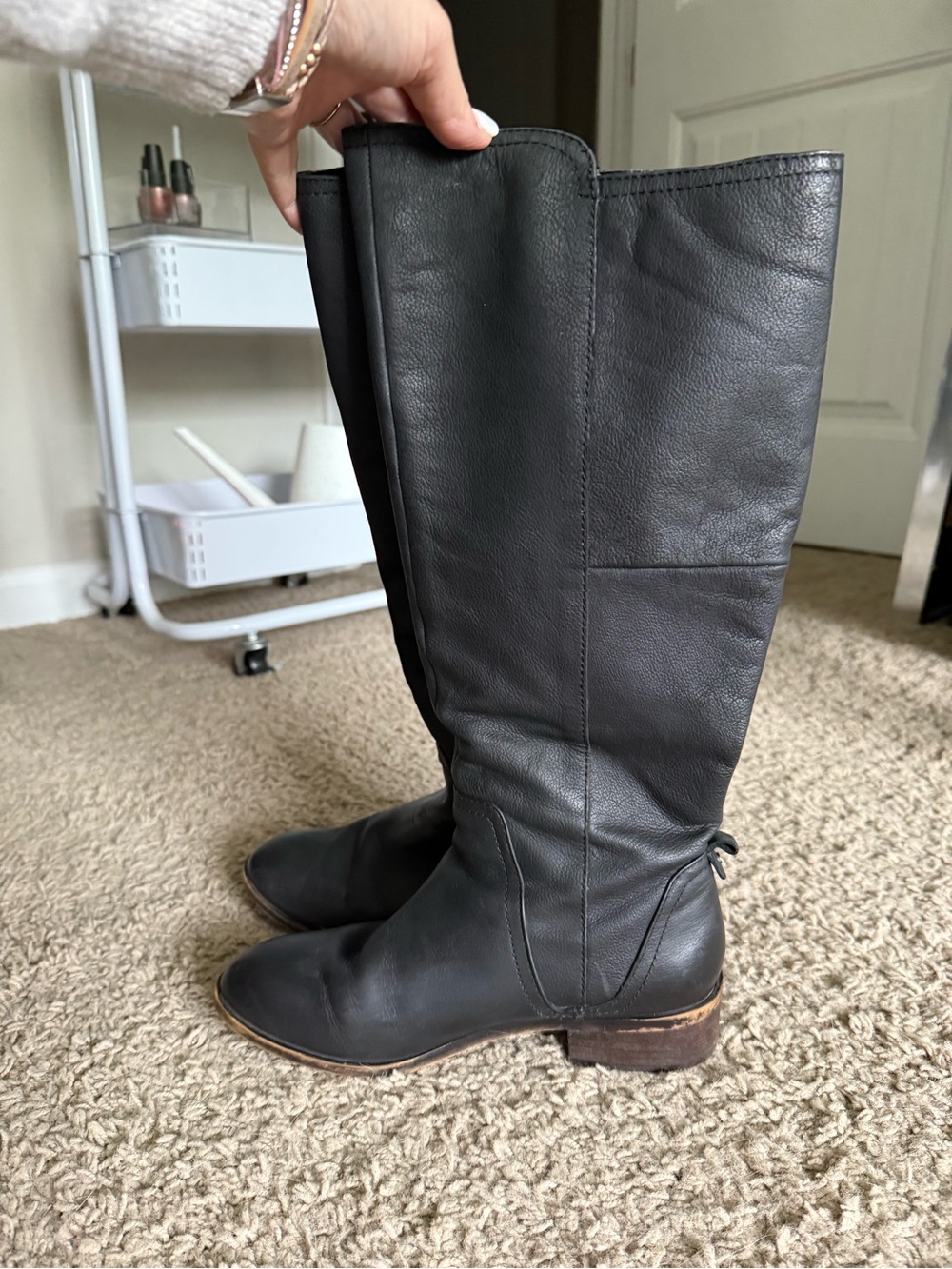 Aldo Black Over-the-Knee Leather Boots